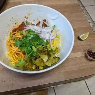 Beef Khao soi, before adding soup