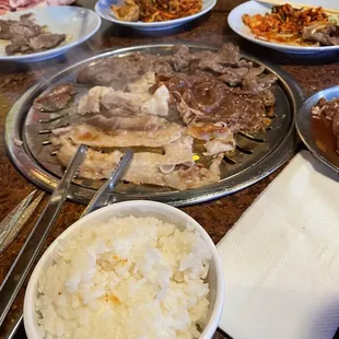 a table full of food