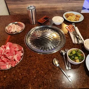 a table of food