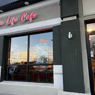 the front of the restaurant