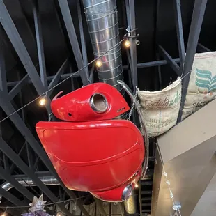 Up on the ceiling