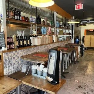  coffee shop with tables and stools