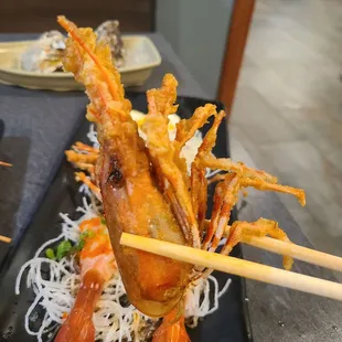 Fried Amaebi head