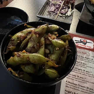 Spicy Garlic Edamame