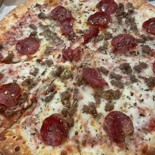 pepperoni and sausage pizza