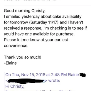 Emails unanswered