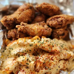 fried chicken and fries