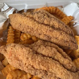 fried chicken and french fries