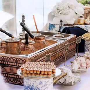a variety of desserts on a table