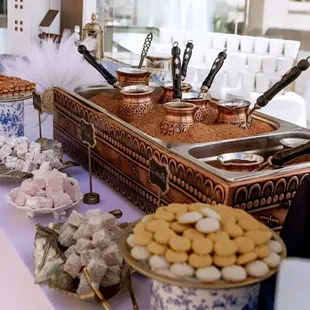 a variety of desserts on a table