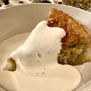 Olive oil cake , buttermilk cream, &amp; crunchy salt