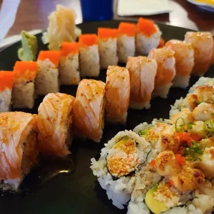 L-R: Alaska, Kangnam worth seared salmon,  &amp; BSCR