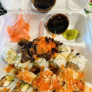 Philadelphia Roll and Valencia Roll with Eel sauce