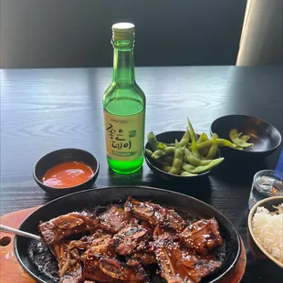 BBQ ribs with steam rice and spicy mayo   I love this dish I recommend it also I love this place!