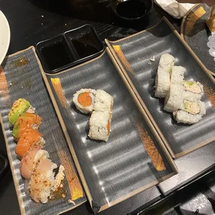 Rainbow roll, spicy tuna roll, California roll...forgot to take a picture before. Everything was great!