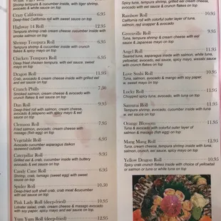 menu