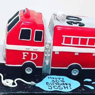 Fire truck cake