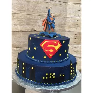 Super hero grooms cake. Made of buttercream.