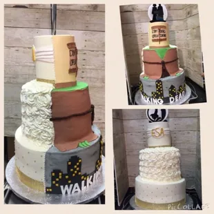 32" tall double barrel buttercream Bride-Groom cake. This cake was huge!!