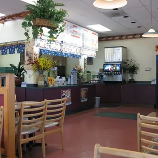 the inside of a restaurant