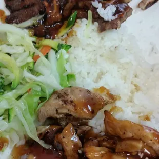 #13 chicken teriyaki with short ribs teriyaki -grilled!! :)