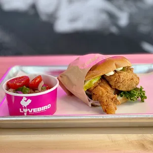 G.O.A.T. sandwich &amp; tomato salad