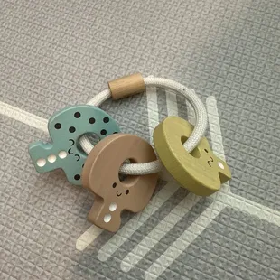 Plan Toys wooden key ring.