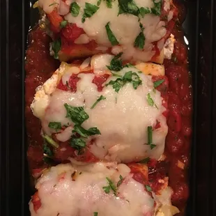 a close up of a meal in a plastic container