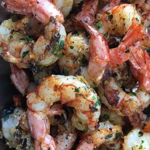 a bowl of cooked shrimp