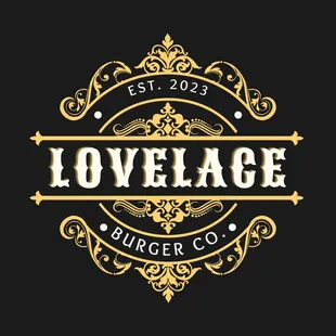 the logo for lovelace burger co