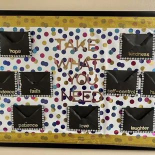 &quot;Take what you need&quot; decoration.