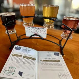 Lovelady taster flight!  #1, #6, #9, &amp; #16 #6 is the newest one Sex on the Beach!