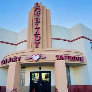 the front of the building