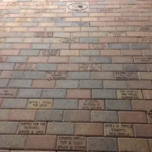 The patio honor bricks.