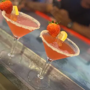 Strawberry lemon drop w/ sugar rim