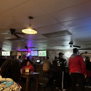 Bar area and table seating.