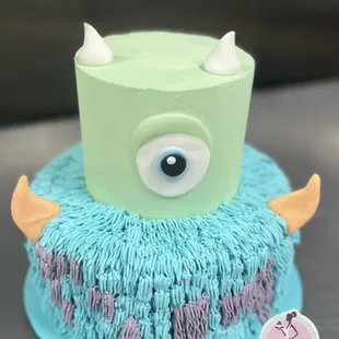 a cake decorated like a monster