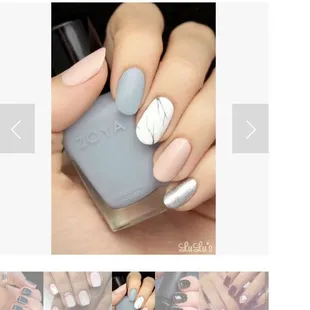 The purple ones are my nails that are Supposed to look like this other picture....