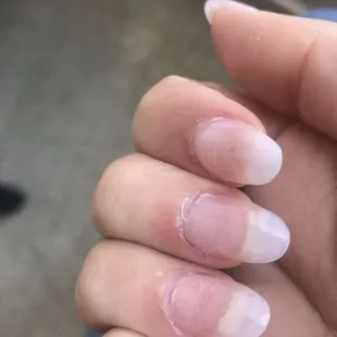 My nails when i got home and took the polish off