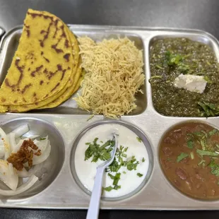 Sarson ka Saag and Makki di Roti Thali