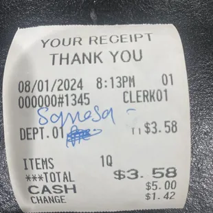 Overcharged For one samosa