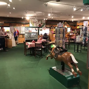 Looking into the dining area from the store