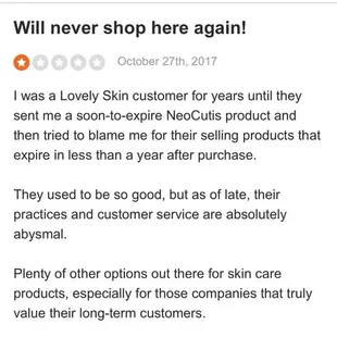 Another customer mentioning expiring products sent to them by LS