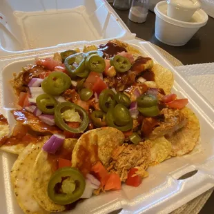 Ultimate Smokehouse Pulled Chicken nachos.