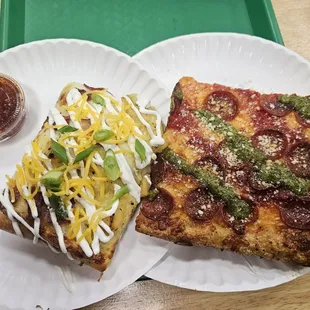 From L-R: Sweetheart sauce, Half-baked slice, The Pest slice