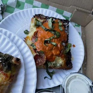 Close up of the pepperoni w/vodka sauce