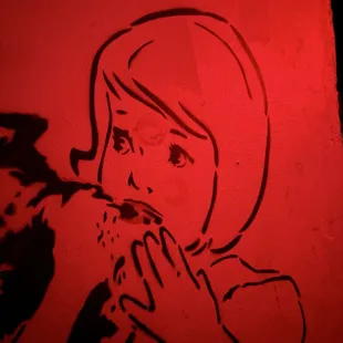 Wall with lipstick marks