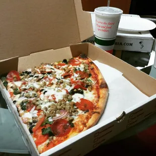 Supreme pizza. Only 2 slices!!