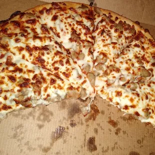 Italian sausage pizza! Hubby and son loved it! Tastes just like we remember it in the 80&apos;s and 90&apos;s!