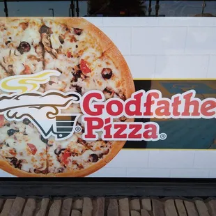 Real Godfather&apos;s Pizza inside!